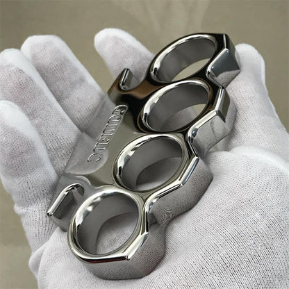 GODEDC Classic Mirror Steel Knuckle Dusters Outdoor Tool with Chamfering Design