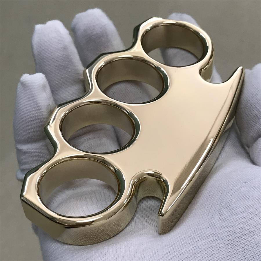 Mirror Polished Classic Brass Large Hole Knuckle Dusters Outdoor Tool