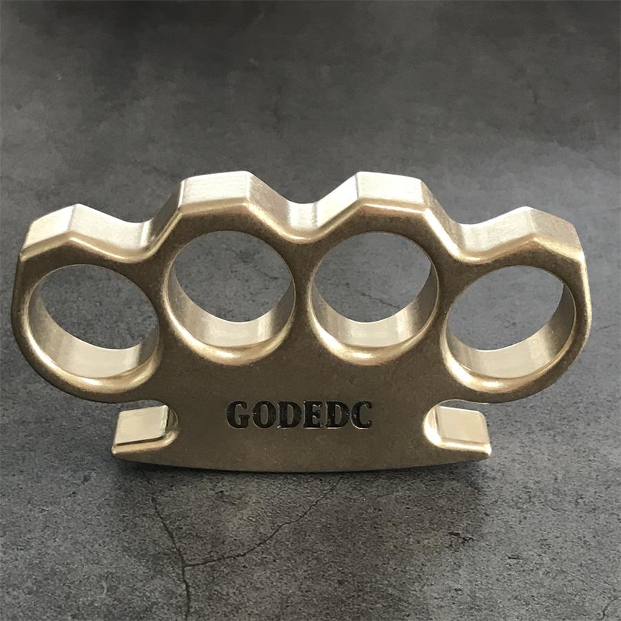 GODEDC Stonewashed Classic Brass Knuckle Dusters Outdoor Tool