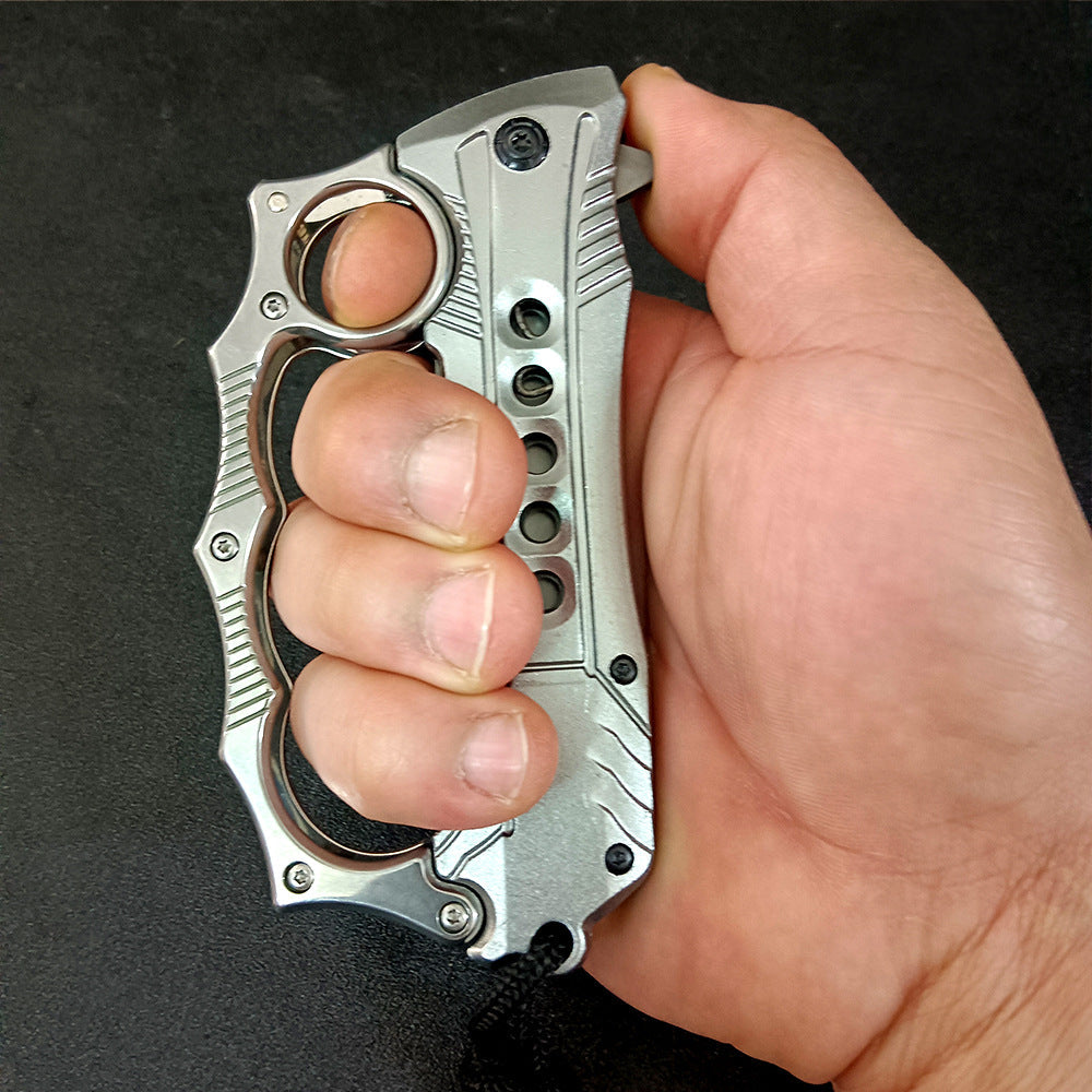 Foldable Outdoor Portable EDC Two-in-one Knuckle Dusters Knife