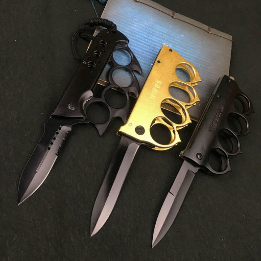 3Cr13 Steel Folding Outdoor Pocket Knuckle Dusters Knife