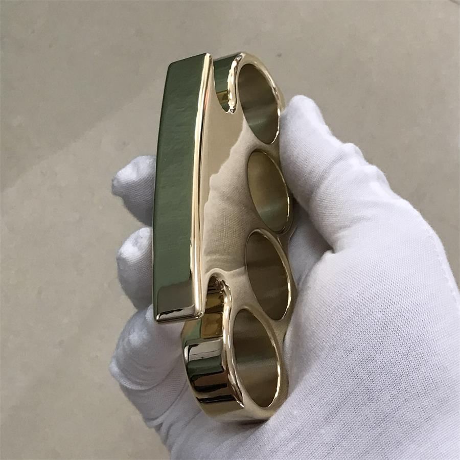 Mirror Polished Classic Brass Large Hole Knuckle Dusters Outdoor Tool