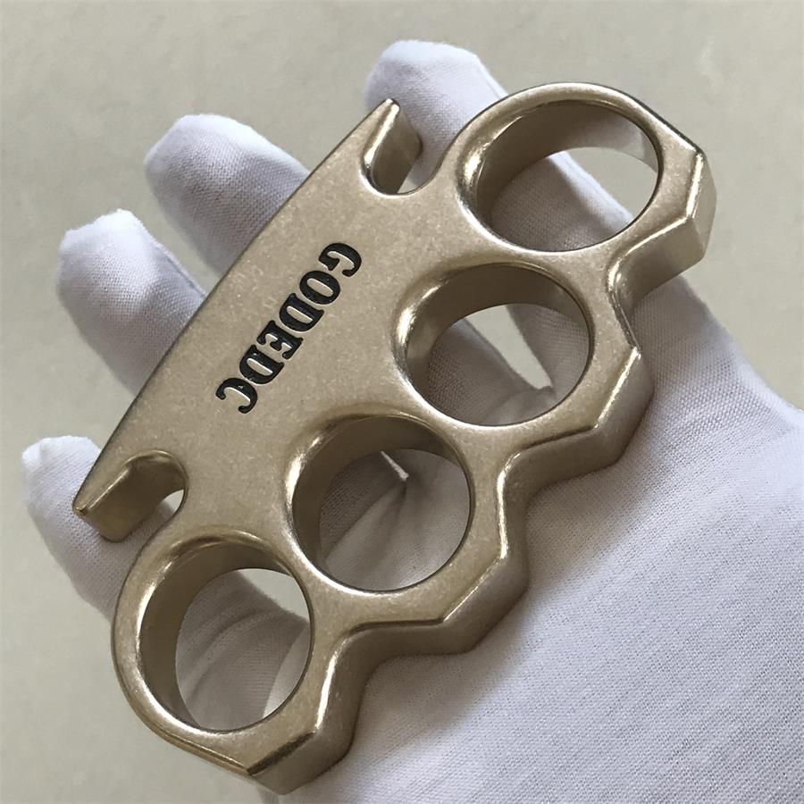 GODEDC Stonewashed Classic Brass Knuckle Dusters Outdoor Tool