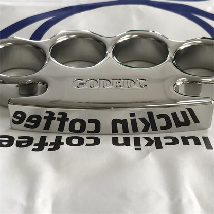 GODEDC Classic Mirror Steel Knuckle Dusters Outdoor Tool with Chamfering Design