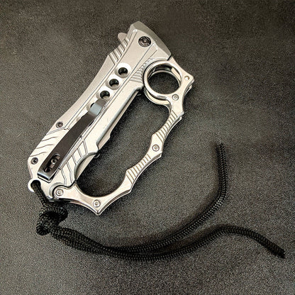 Foldable Outdoor Portable EDC Two-in-one Knuckle Dusters Knife