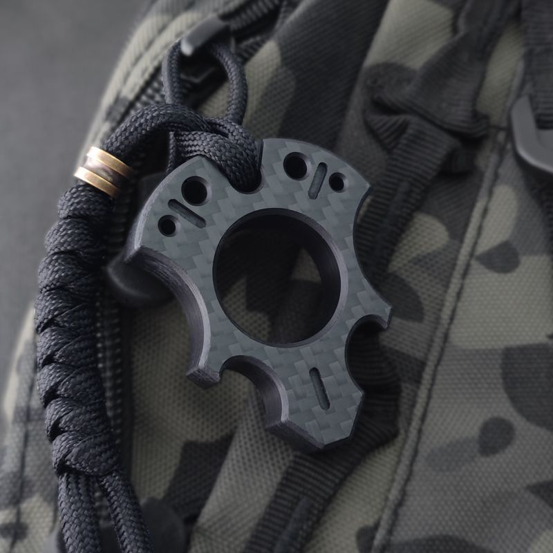 Various Styles of Carbon Fiber Knuckle Dusters Single Finger Keychain Backpack
