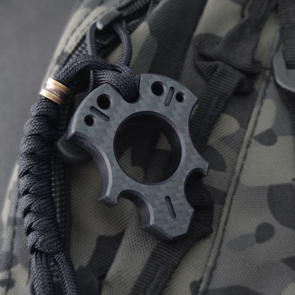Various Styles of Carbon Fiber Knuckle Dusters Single Finger Keychain Backpack