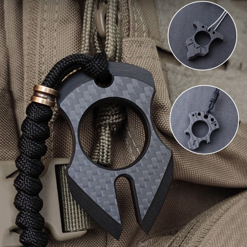 Various Styles of Carbon Fiber Knuckle Dusters Single Finger Keychain Backpack