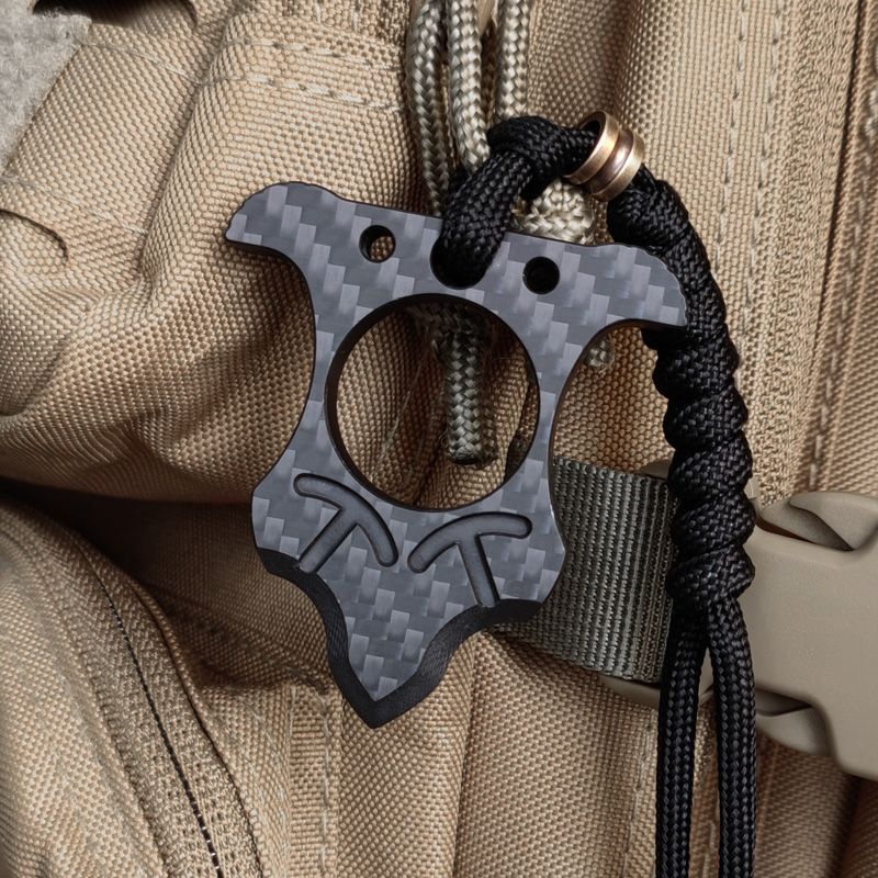 Various Styles of Carbon Fiber Knuckle Dusters Single Finger Keychain Backpack