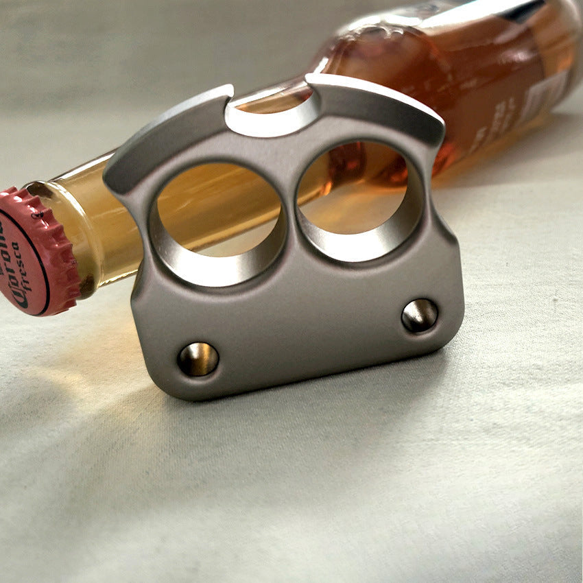 Multifunctional Light Weight Two Hole Titanium Alloy Knuckle Dusters Bottle Opener