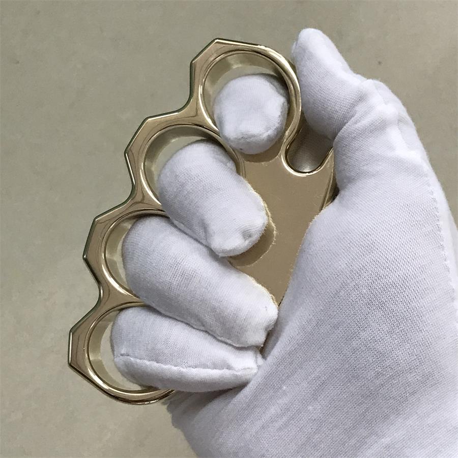 Mirror Polished Classic Brass Large Hole Knuckle Dusters Outdoor Tool