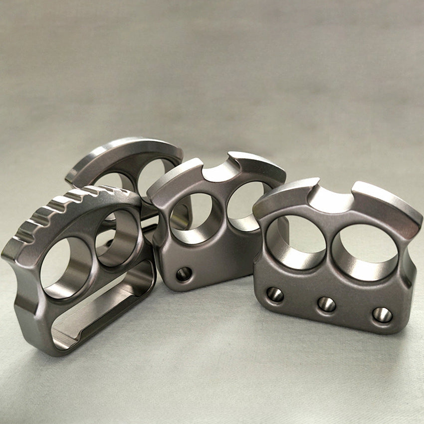 Multifunctional Light Weight Two Hole Titanium Alloy Knuckle Dusters Bottle Opener