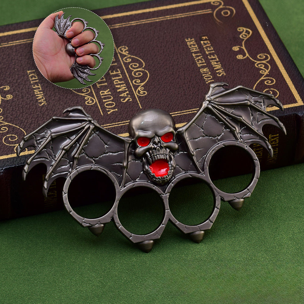 Bat Shape Zinc Alloy Creative Knuckle Dusters Four-hole Weighted Outdoor Tool