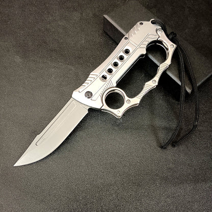 Foldable Outdoor Portable EDC Two-in-one Knuckle Dusters Knife