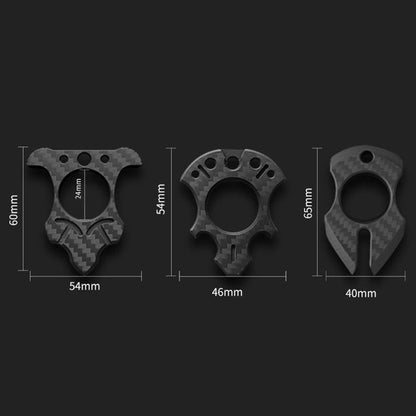 Various Styles of Carbon Fiber Knuckle Dusters Single Finger Keychain Backpack