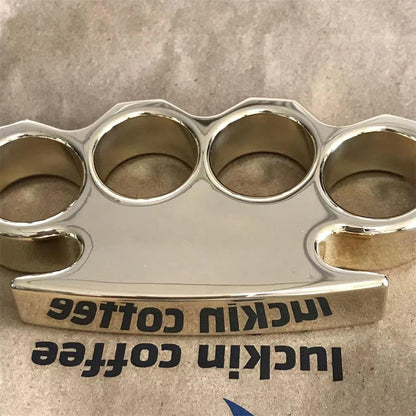 Mirror Polished Classic Brass Large Hole Knuckle Dusters Outdoor Tool