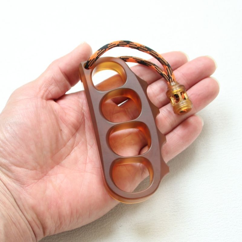 Large Amber Pea Outdoor EDC Knuckle Dusters