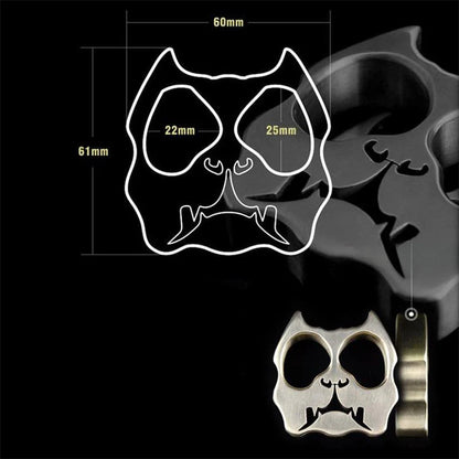 Thickened Dog Head Brass Knuckle Dusters Two-hole Outdoor Tool