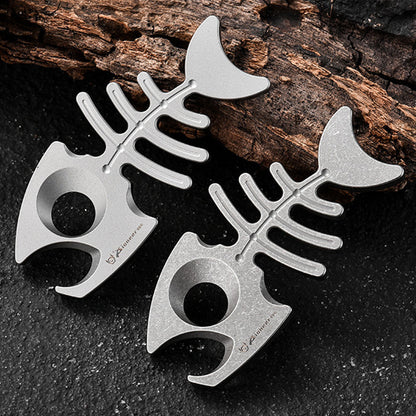 Multifunctional Rope Hole Bottle Opener Titanium EDC Tool Hung on Backpack