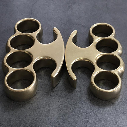 Classic Stonewashed Brass Knuckle Dusters Outdoor with Retro Design