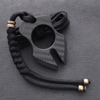 Various Styles of Carbon Fiber Knuckle Dusters Single Finger Keychain Backpack