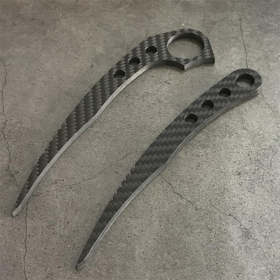 Carbon Fiber Outdoor EDC Tool with Large Hole and Small Hole Knife