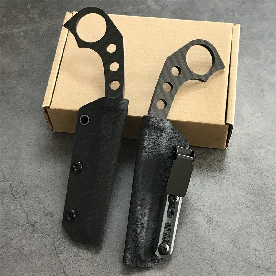 Carbon Fiber Outdoor EDC Tool with Large Hole and Small Hole Knife