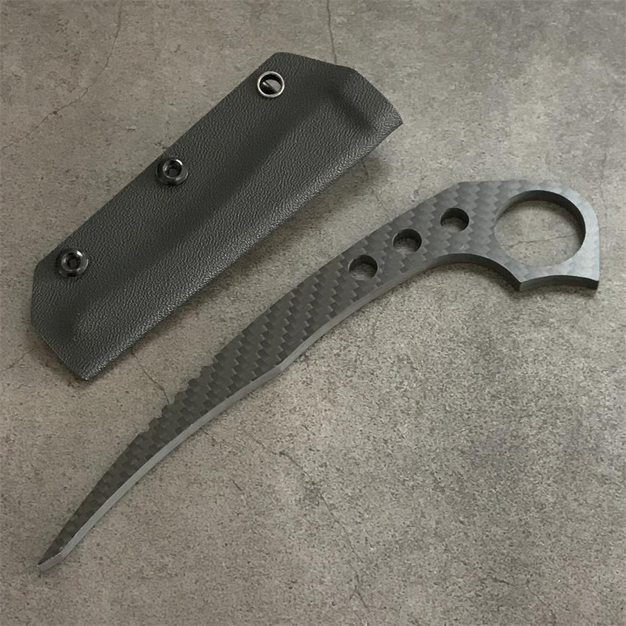 Carbon Fiber Outdoor EDC Tool with Large Hole and Small Hole Knife