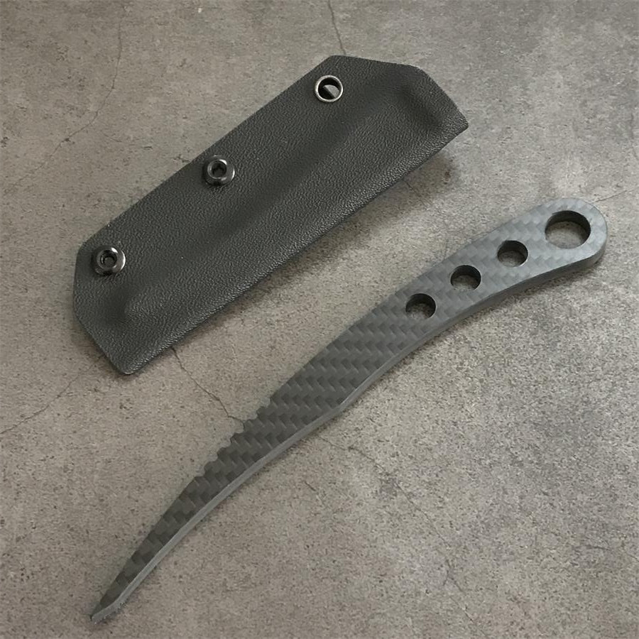 Carbon Fiber Outdoor EDC Tool with Large Hole and Small Hole Knife