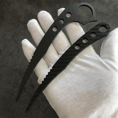 Carbon Fiber Outdoor EDC Tool with Large Hole and Small Hole Knife