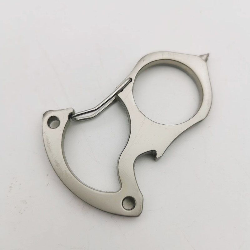 Single Alloy Steel Carabiner Keychain Bottle Opener Knuckle Dusters
