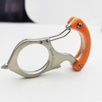 Single Alloy Steel Carabiner Keychain Bottle Opener Knuckle Dusters