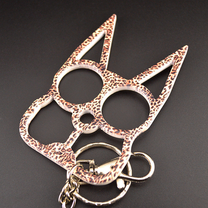 Two-Finger Zinc Alloy Cat Ear Outdoor Portable Tool Knuckle Dusters