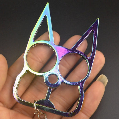 Two-Finger Zinc Alloy Cat Ear Outdoor Portable Tool Knuckle Dusters
