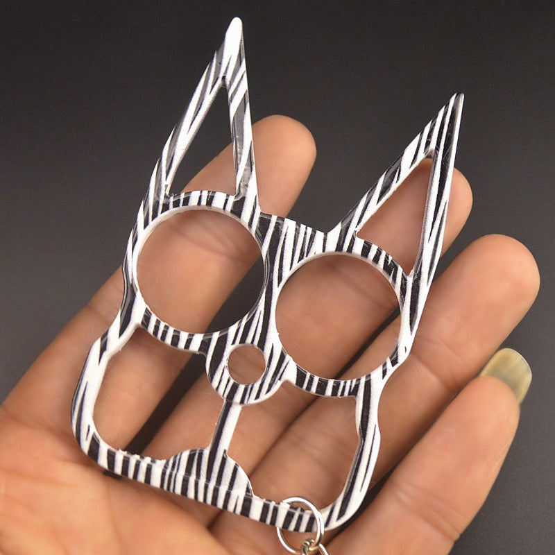 Two-Finger Zinc Alloy Cat Ear Outdoor Portable Tool Knuckle Dusters
