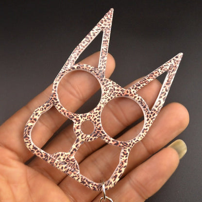 Two-Finger Zinc Alloy Cat Ear Outdoor Portable Tool Knuckle Dusters