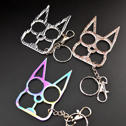 Two-Finger Zinc Alloy Cat Ear Outdoor Portable Tool Knuckle Dusters