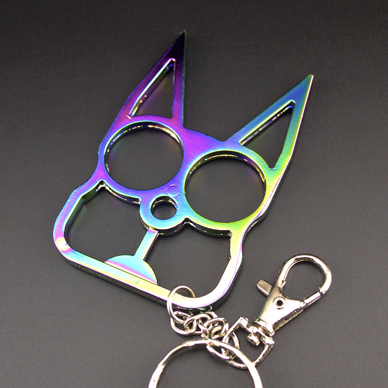 Two-Finger Zinc Alloy Cat Ear Outdoor Portable Tool Knuckle Dusters