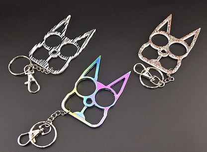 Two-Finger Zinc Alloy Cat Ear Outdoor Portable Tool Knuckle Dusters