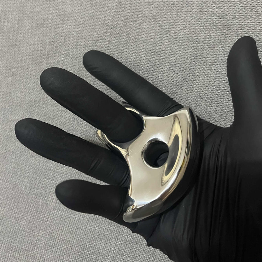 Multi-curved Design Hand-polished Right-handed Knuckle Dusters Single-hole Outdoor Tool