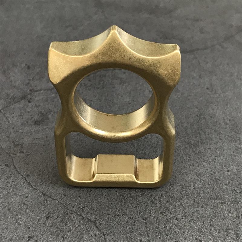 GOODEDC Stonewashed Brass Knuckle Dusters Bottle Opening EDC Keychain Tool
