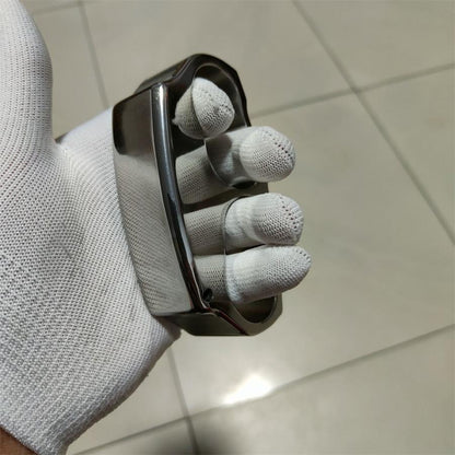 Outdoor Irregular Double Hole Design Titanium Alloy Mirror Polishing Knuckle Dusters