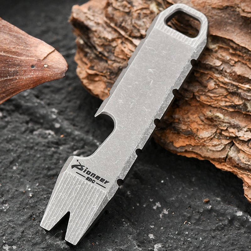 Mini Titanium Bottle Opener EDC Tool Keychain Backpack Easy Carry