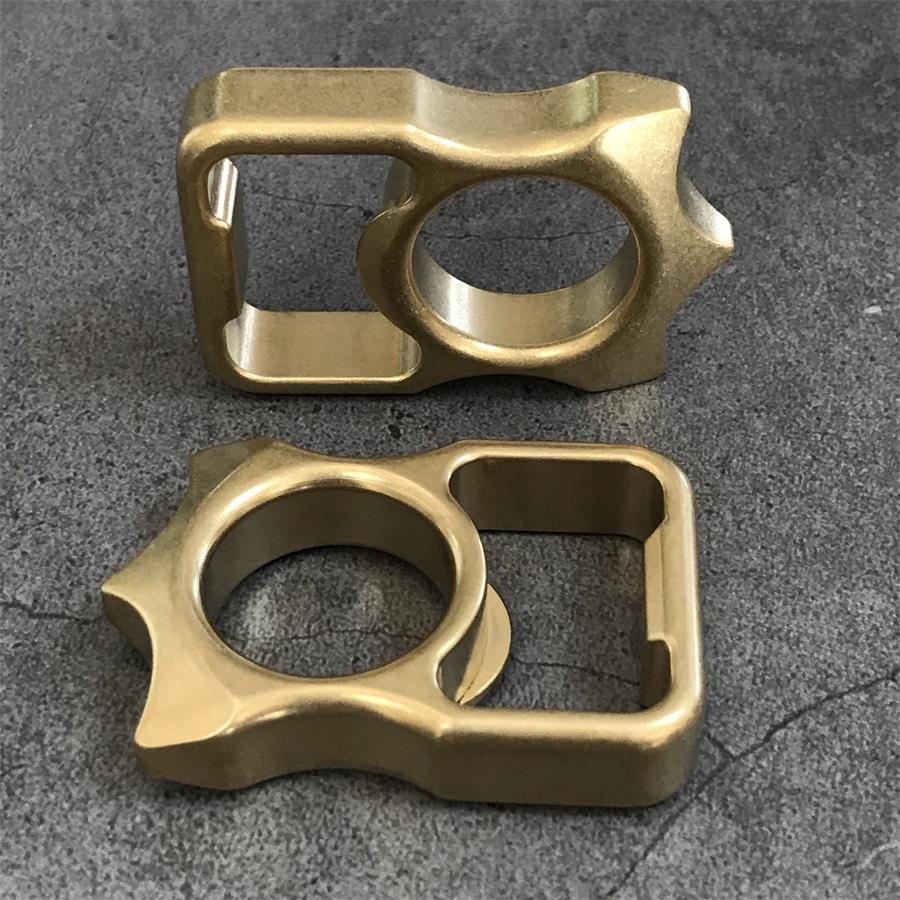 Stonewashed Brass Knuckle Dusters Bottle Opening EDC Keychain Backpack EDC Tool