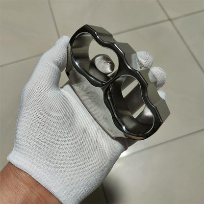 Outdoor Irregular Double Hole Design Titanium Alloy Mirror Polishing Knuckle Dusters
