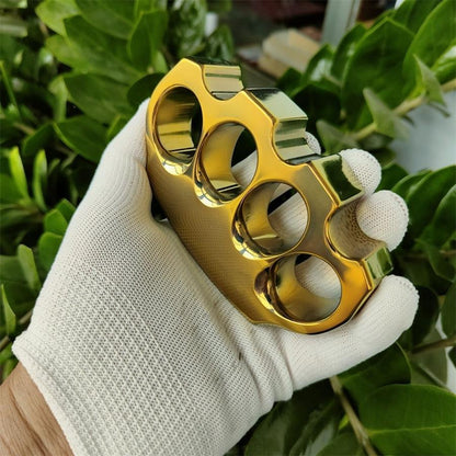 Thickened Classic Knuckle Dusters Anodized Gold-plated Polished Outdoor Large Hole Tool