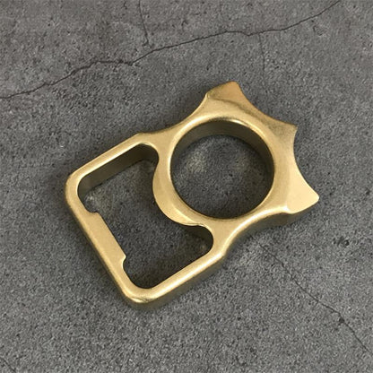 GOODEDC Stonewashed Brass Knuckle Dusters Bottle Opening EDC Keychain Tool