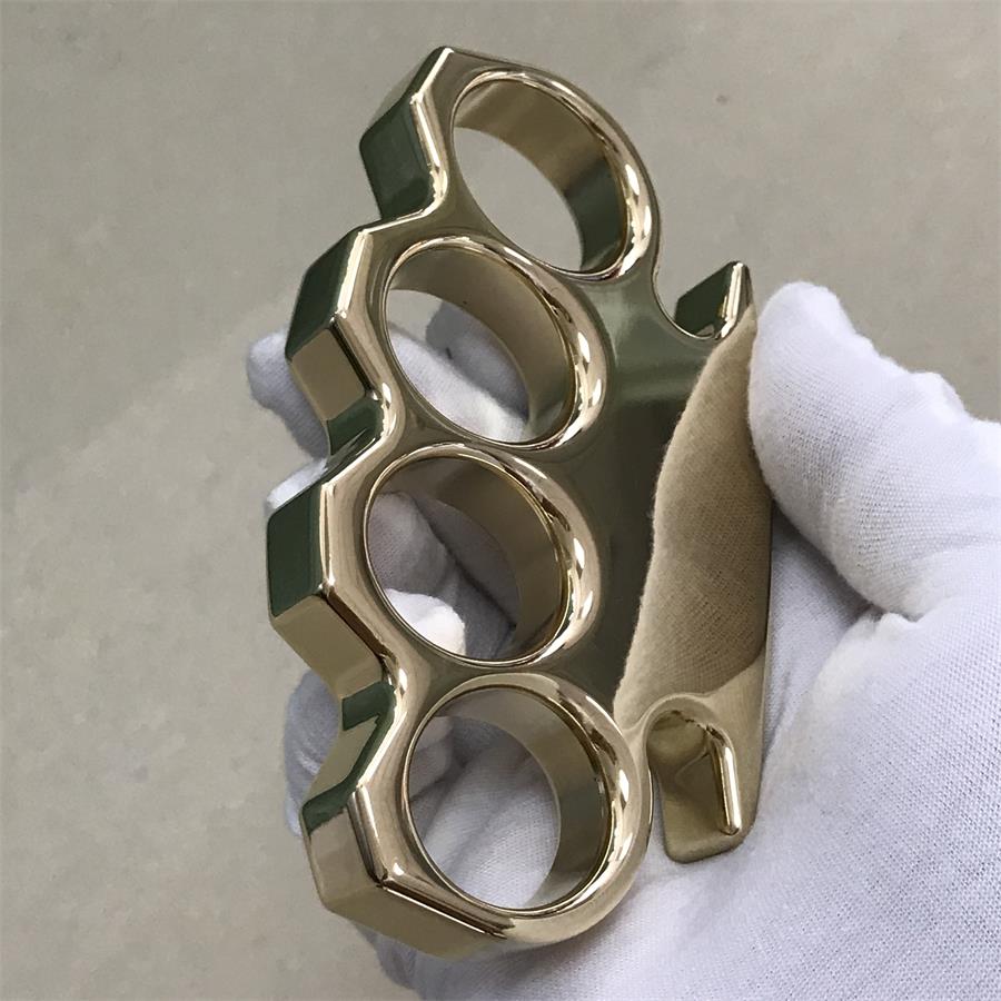 Mirror Polished Classic Brass Large Hole Knuckle Dusters Outdoor Tool