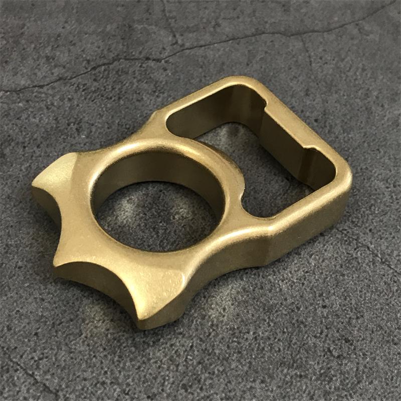 GOODEDC Stonewashed Brass Knuckle Dusters Bottle Opening EDC Keychain Tool