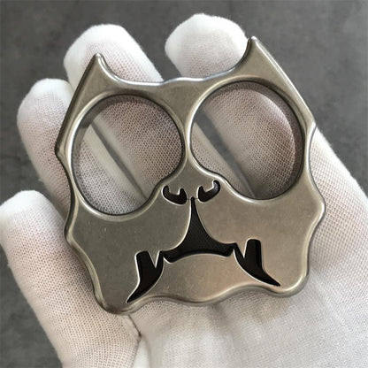 GODEDC Titanium TC21 Dog Head Knuckle Dusters Two Hole Outdoor Tool